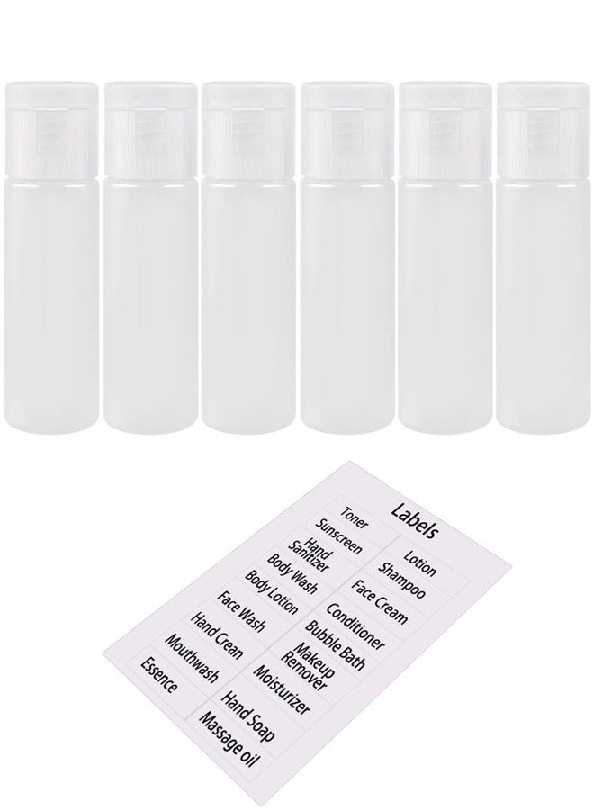 DNSEN Travel Bottles for Toiletries TSA Approved 1oz Leakproof Squeezable Plastic Empty Travel Size Bottles Refillable Liquid Containers with Labels (6 Pack) - Image 1
